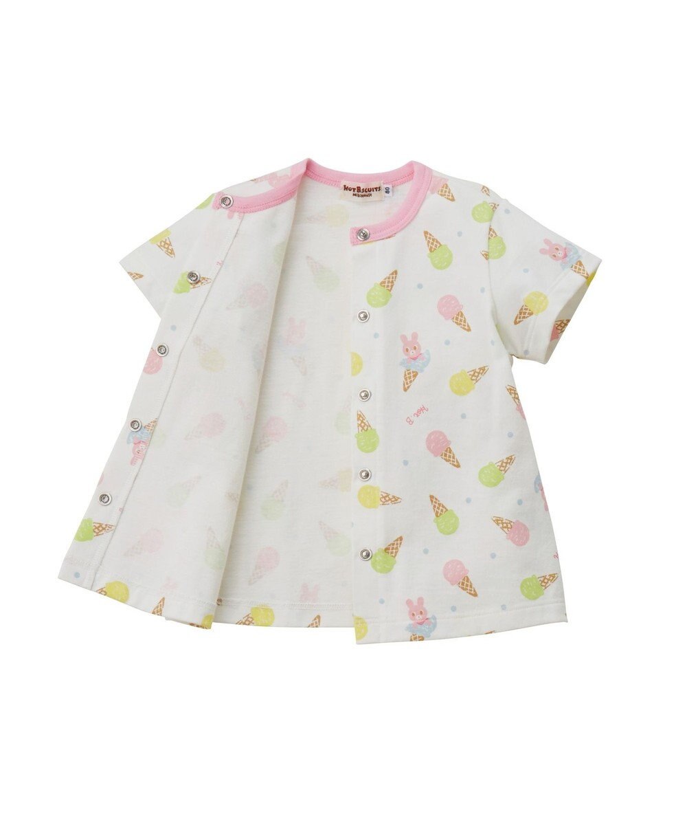 MIKI HOUSE HOT BISCUITS アイス柄 腹巻付き半袖パジャマ 