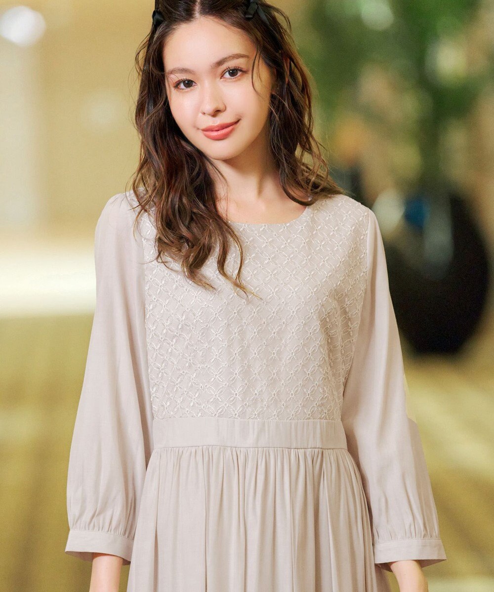 Tiaclasse L 【洗える】レース切替ワンピース 