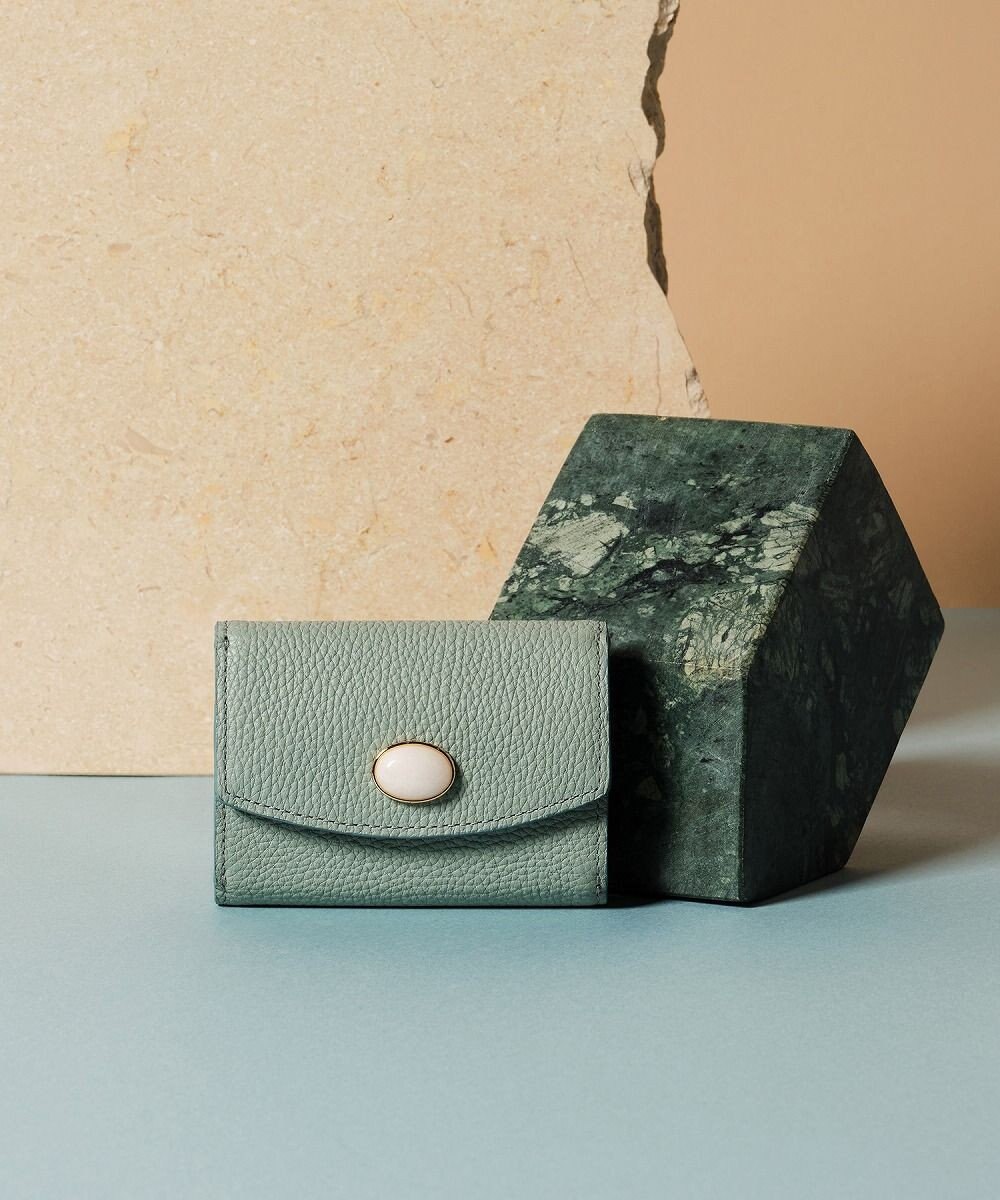 TOPKAPI 【TOPKAPI】gemdrops ジェムドロップ ミニエンボスレザー 天然石 三つ折り 財布 