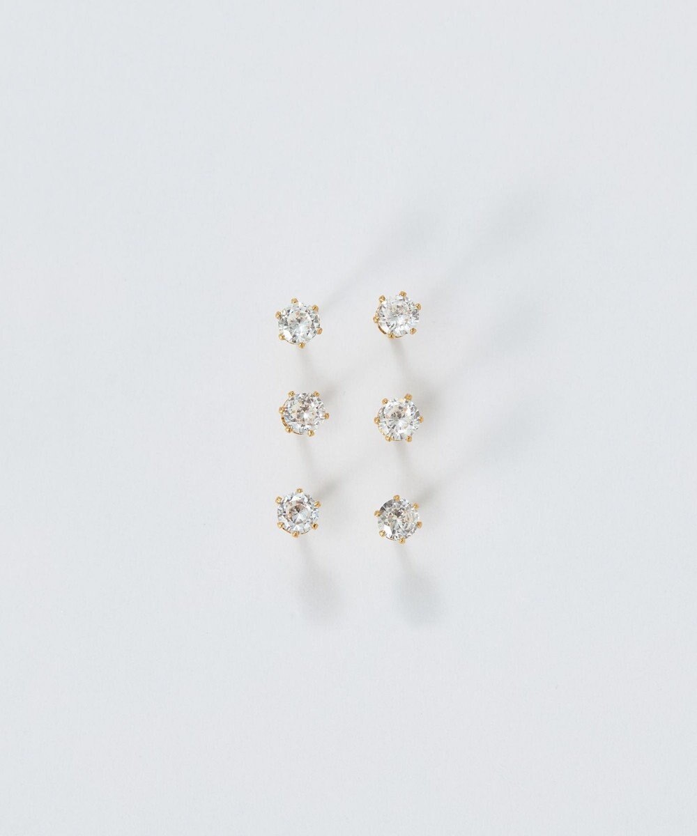 Phoebe 【金属アレルギー対応】6setビジューピアス　ゴールド/サージカルステンレス 