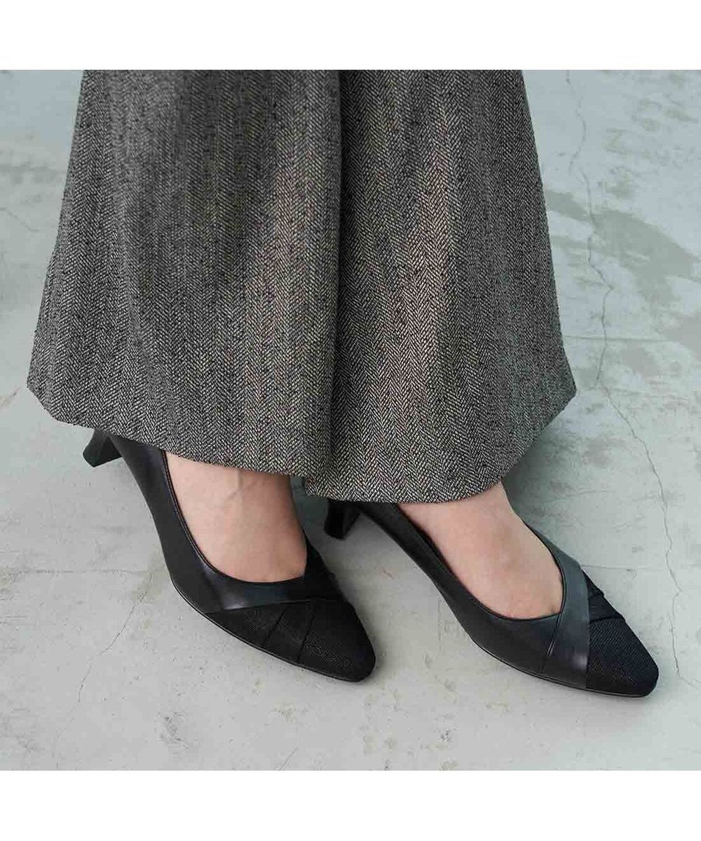 Riz raffinee <Riz raffinee>異素材ポインテッドトゥコンビパンプス 