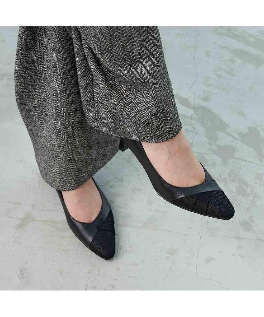 Riz raffinee <Riz raffinee>異素材ポインテッドトゥコンビパンプス 