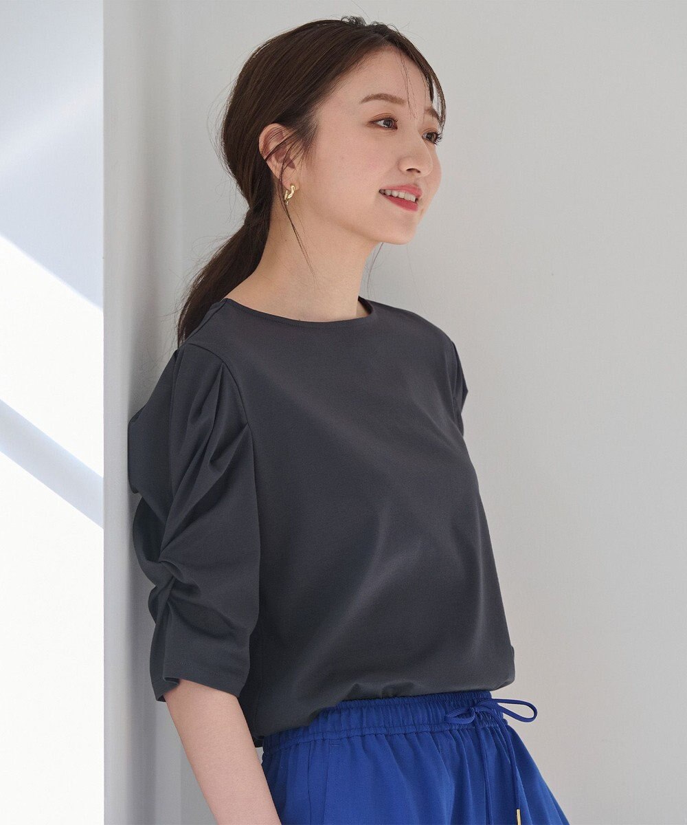 ANY シルケットスムース ツイストタックスリーブトップス 