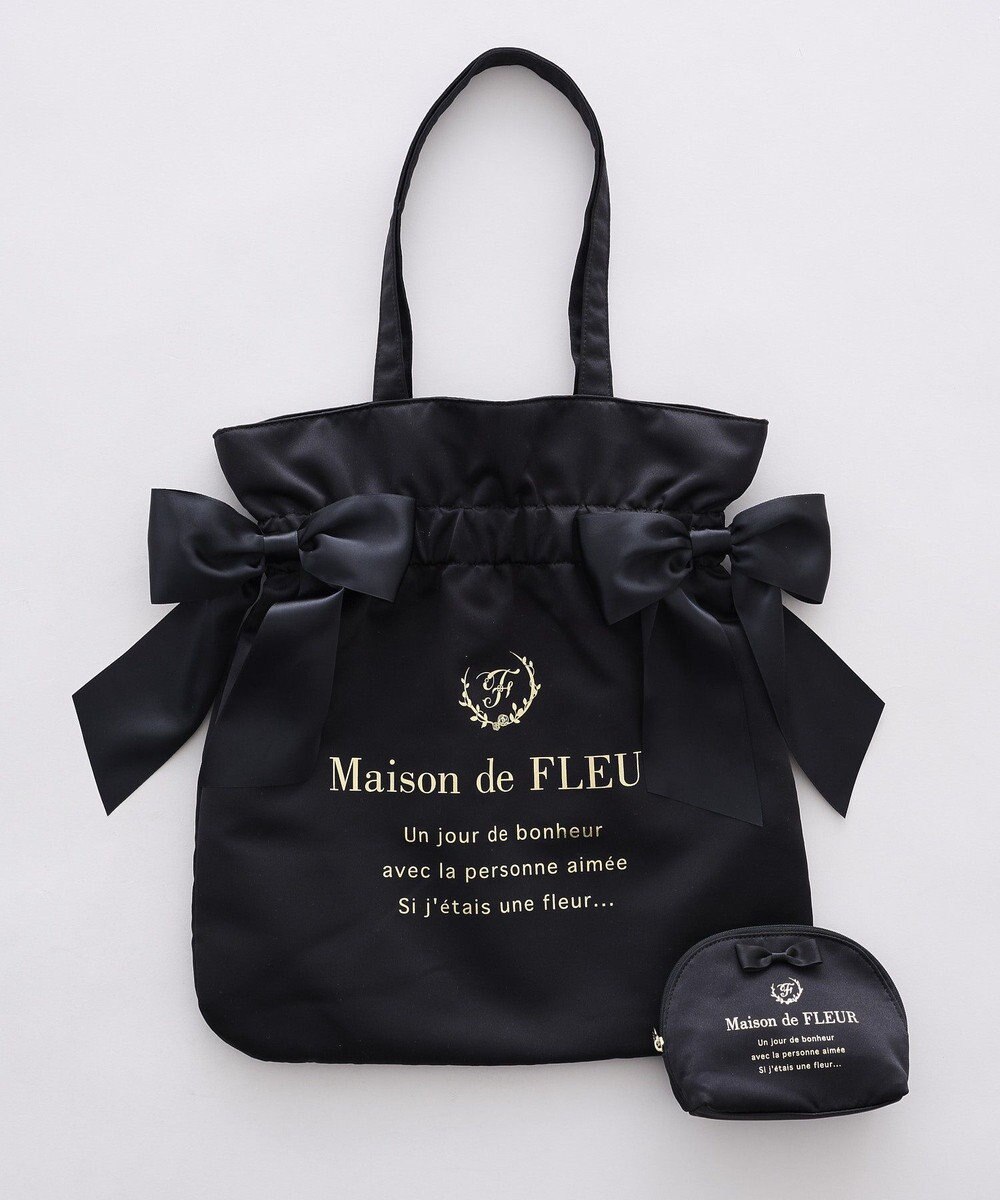 Maison de FLEUR 《セット商品》ダブルリボンギャザートート・ポーチ 