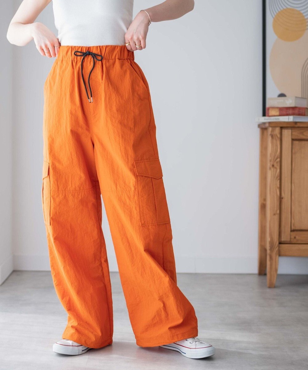 WEGO 【ウエストゴム】ナイロンイージーワイドカーゴパンツ 