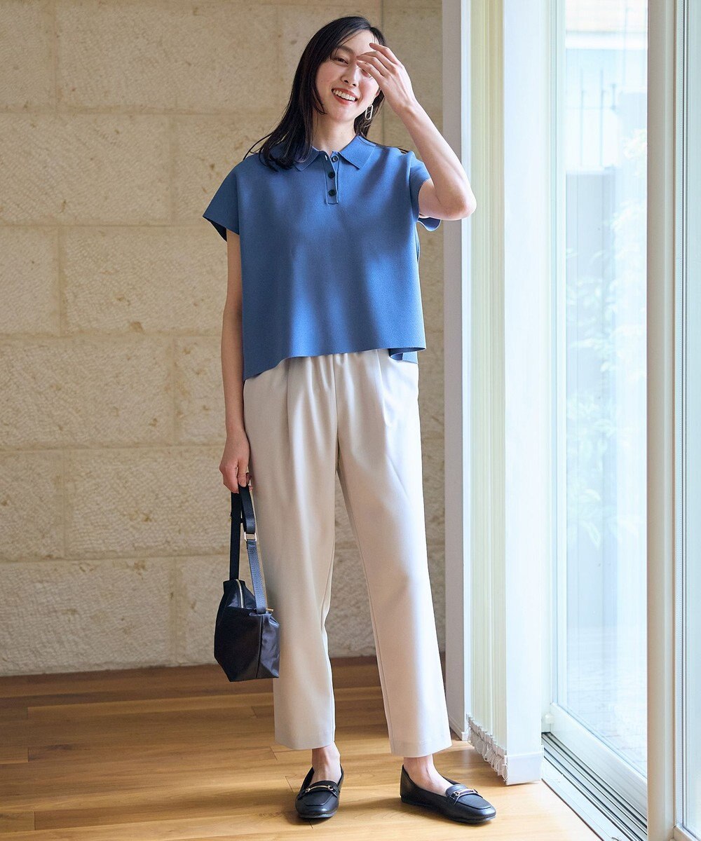 ANY ミラノリブニットポロ 