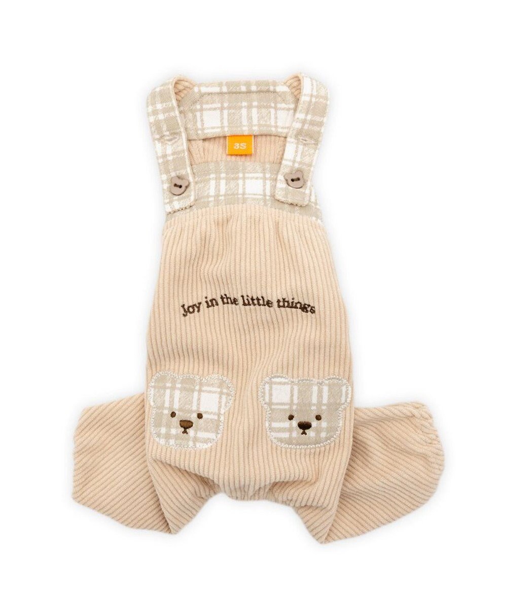 PET PARADISE ペットパラダイス くまちゃん チェックオーバーオール  小型犬 