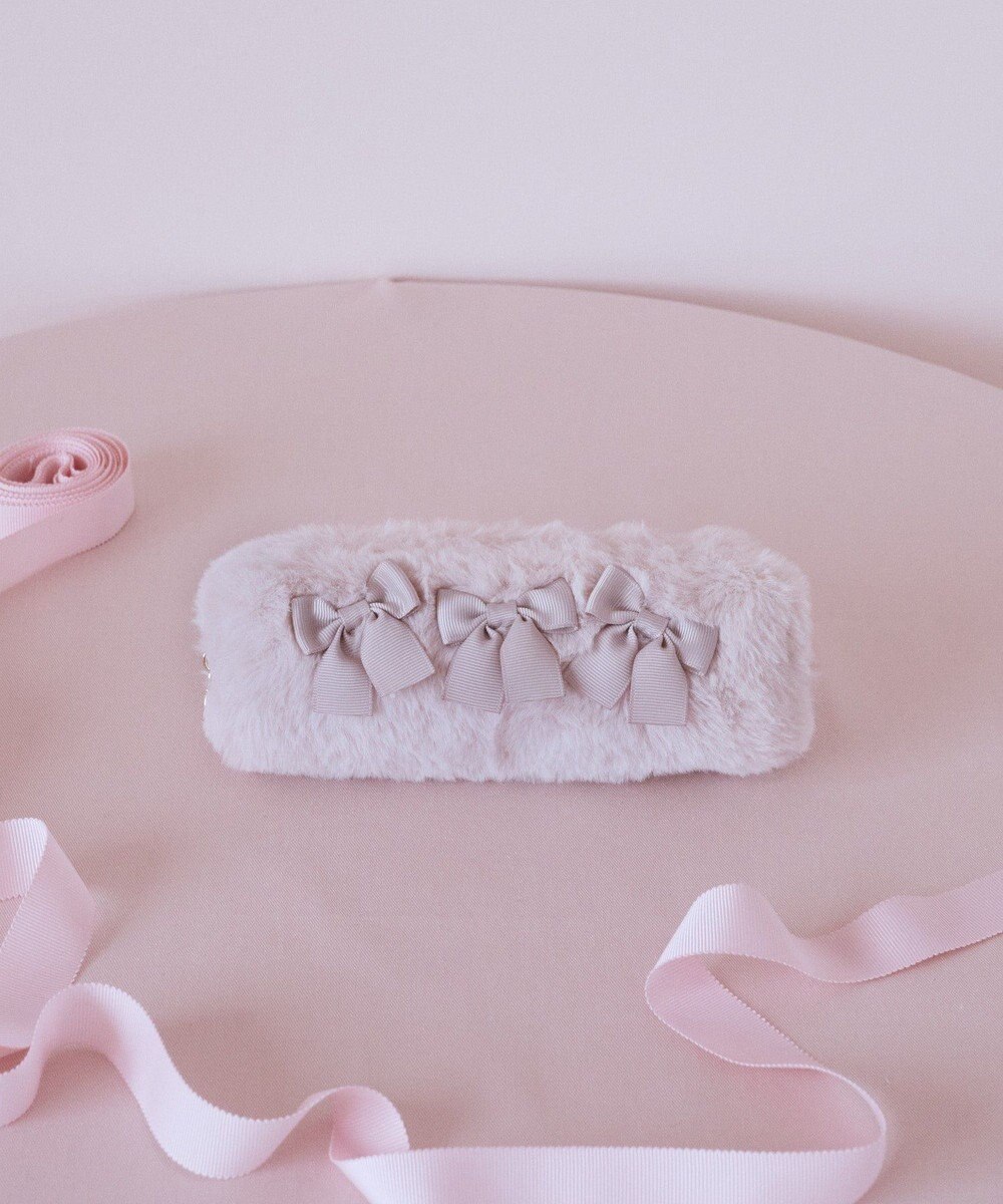 Maison de FLEUR ピンクマニアファーロングポーチ 