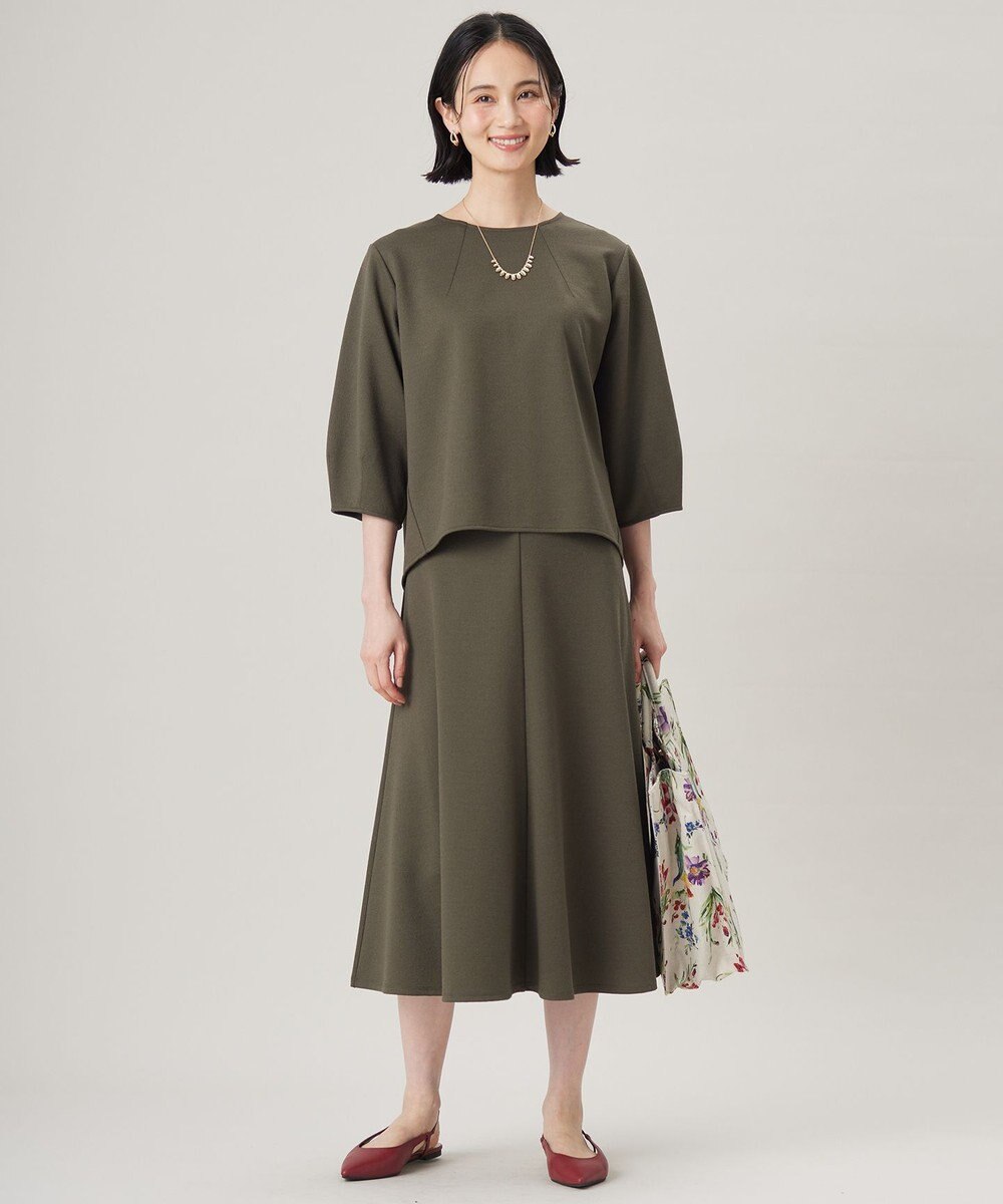 自由区 L 【セットアップ対応・洗える】ブークレダンボールフレア スカート 