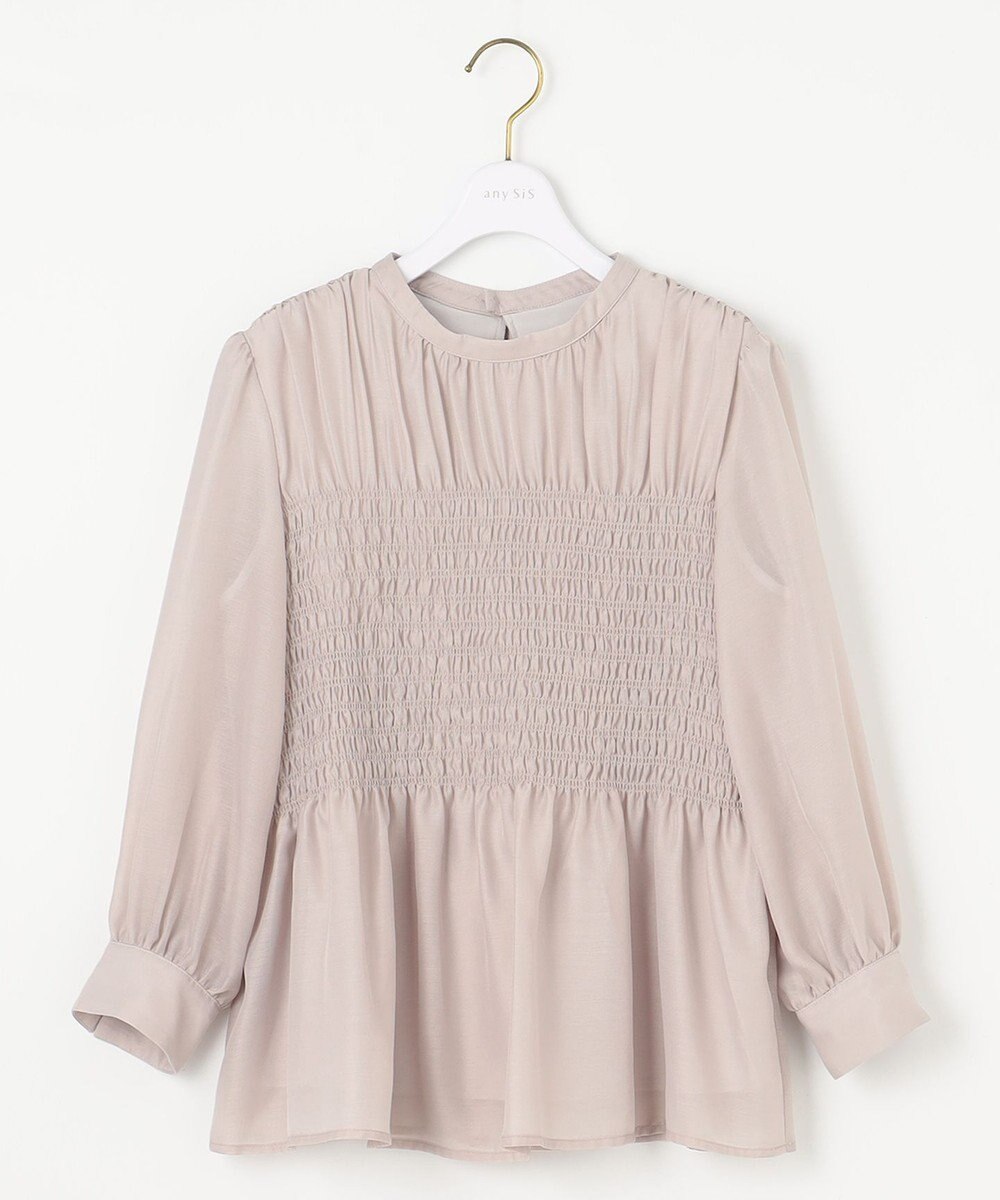 ANY SIS 【洗える】オーガンジーシャーリング ブラウス 