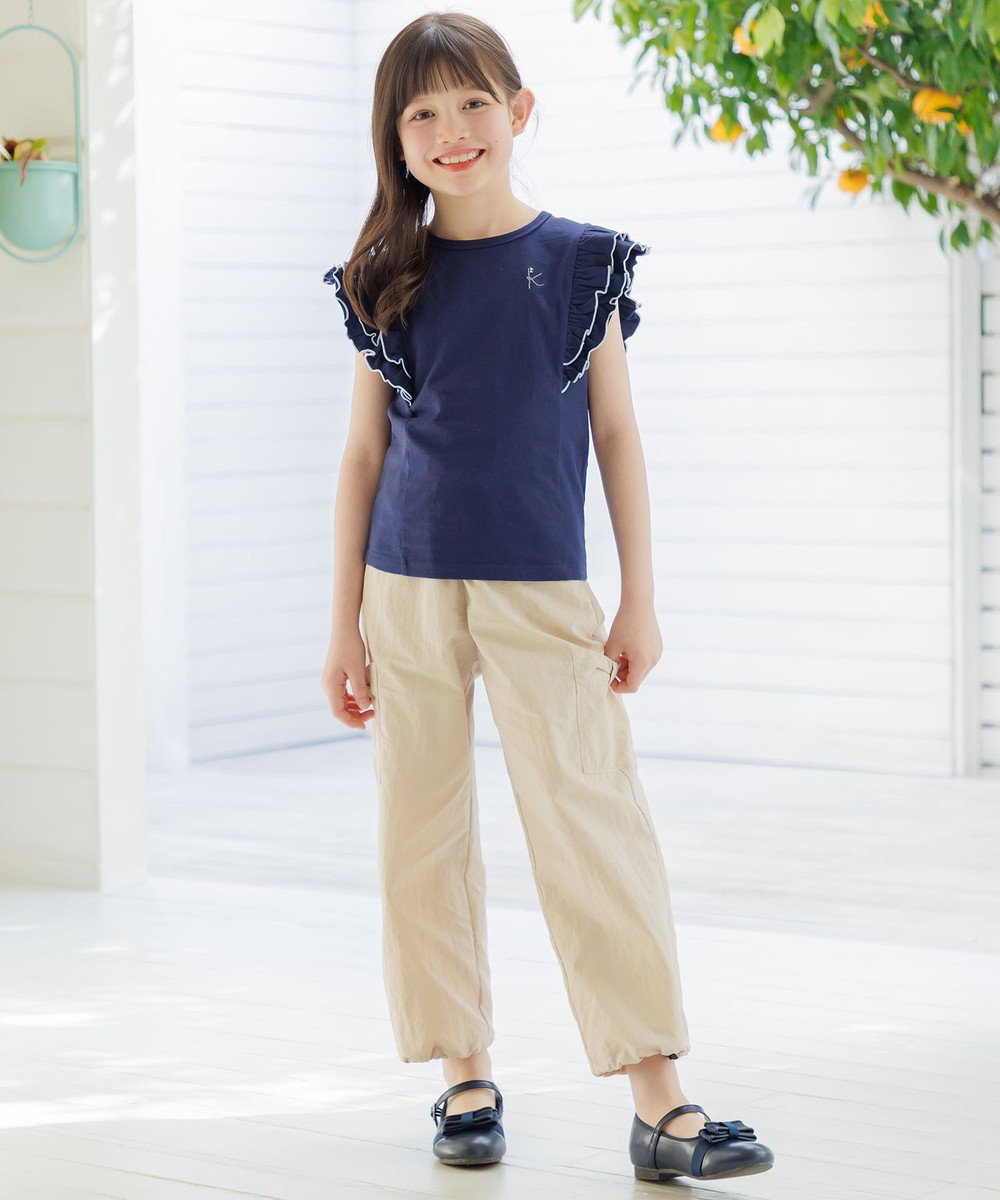 組曲 KIDS 【110-140㎝】 フルールフリルTシャツ 