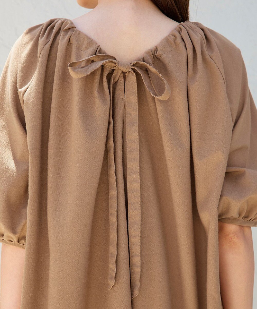 Tiaclasse 【洗える】後ろリボンバルーンスリーブワンピース 