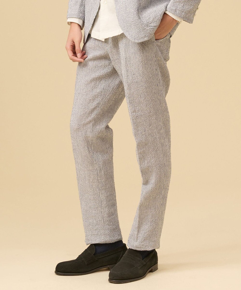 J.PRESS MEN ストレッチリネンサッカー パンツ 