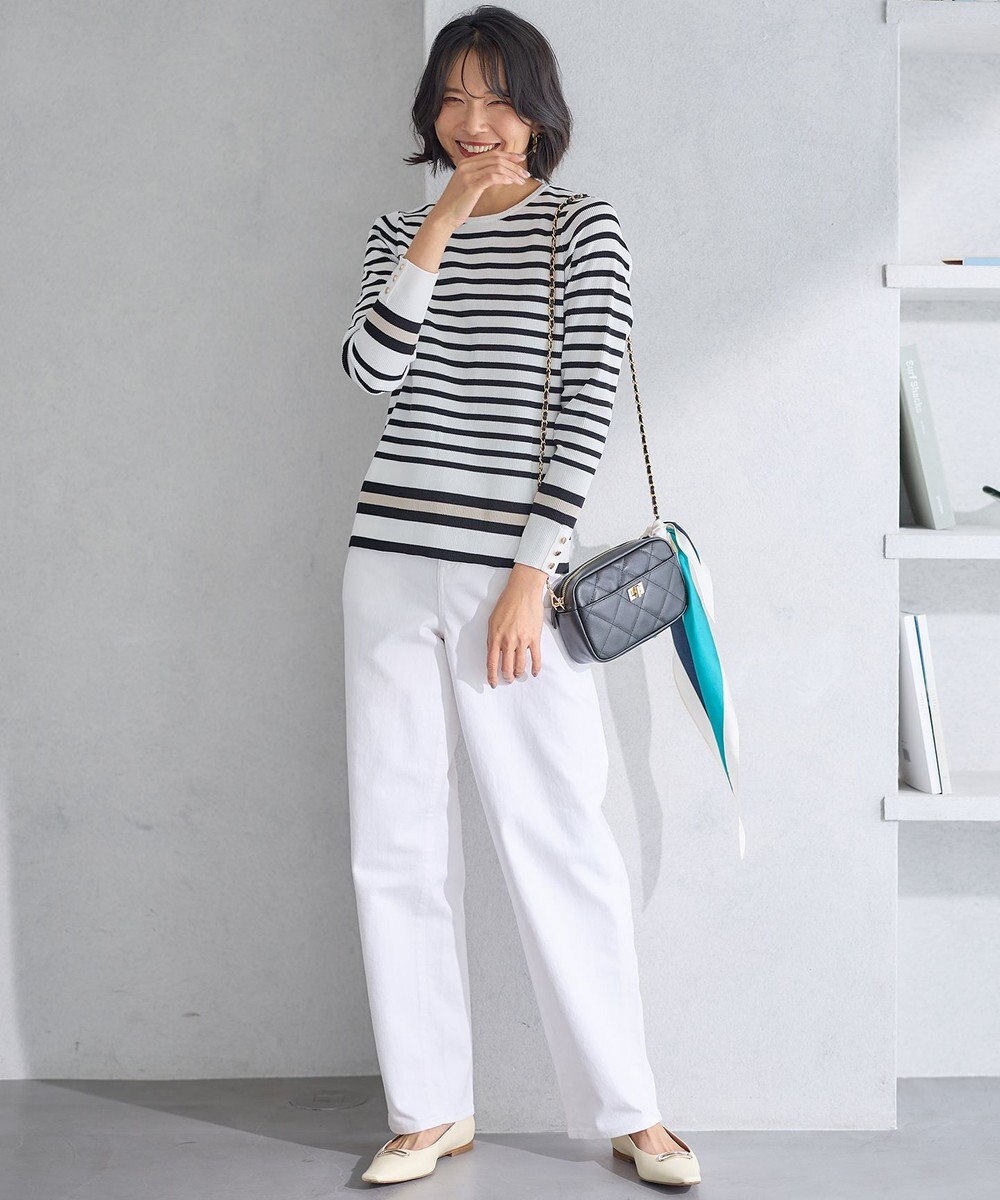 23区 【Oggi4月号掲載/洗える】ラスターコットンポリエステル ニット 