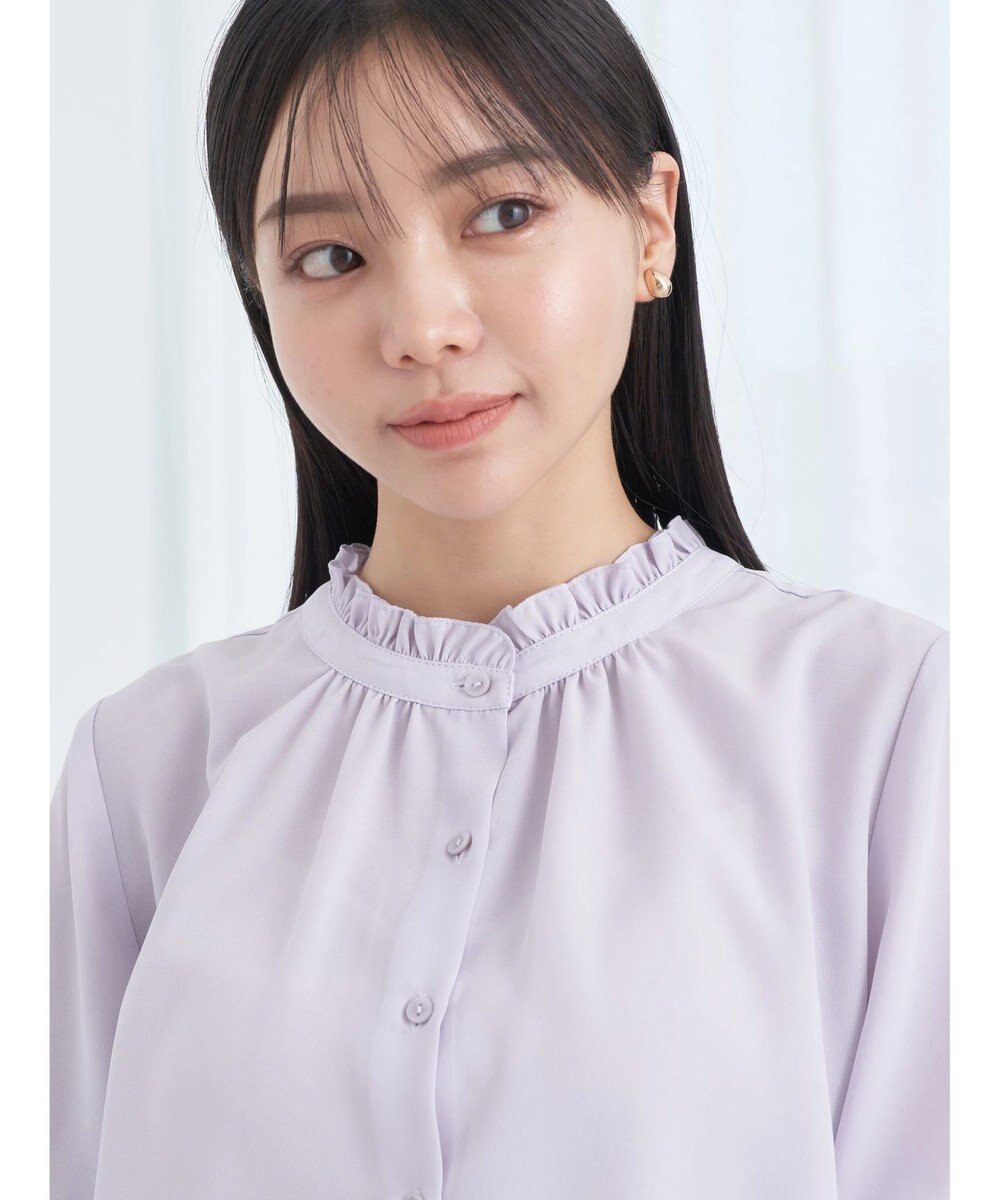 earth music&ecology ２ｗａｙスタンドフリル半袖ブラウス 