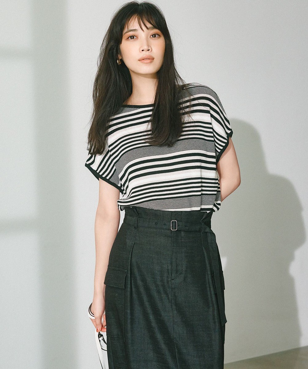 23区 【洗える】デニムライクシャンブレー Iライン スカート 