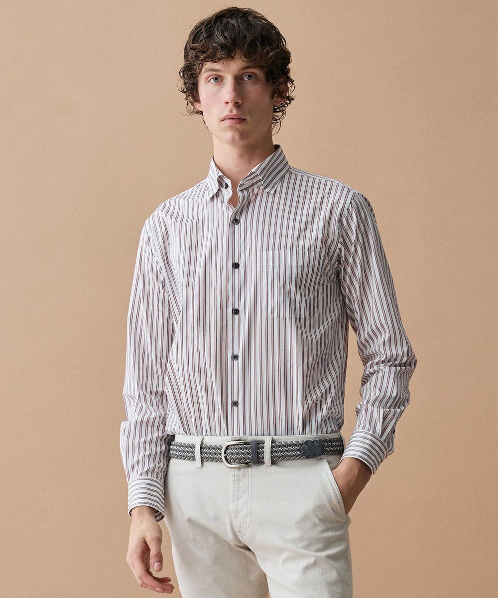 JOSEPH ABBOUD 【キングサイズ・ストレッチ・イージーケア・JAPANファブリック】ストライプストレッチ シャツ 
