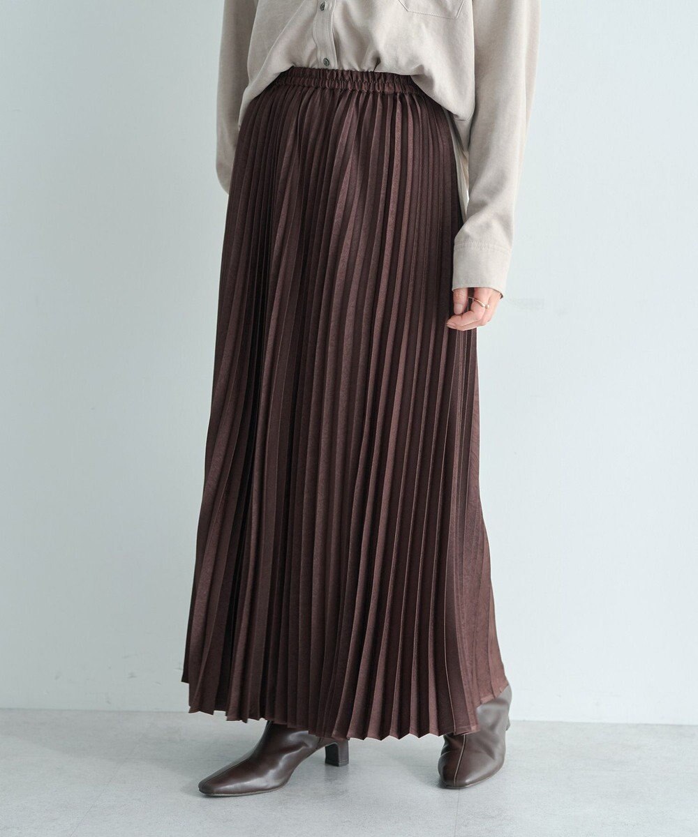 YECCA VECCA サテンプリーツスカート 