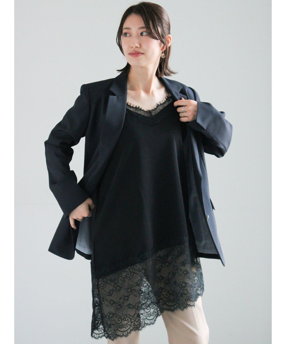 Te chichi イレギュラーヘムレイヤードレースキャミ 