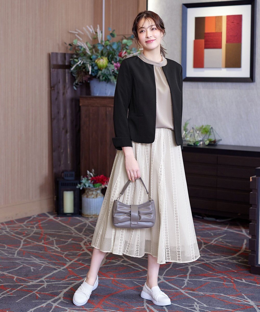 Tiaclasse L 【ダブルクロス】ノーカラージャケット 