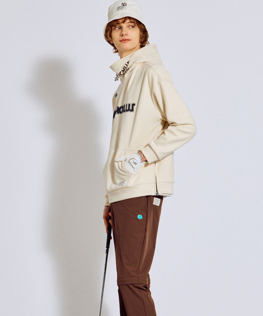 PW CIRCULUS 2025 NEW！【手洗い洗濯可】【MEN】キャットグラフィック スエードライク デタッチャブルフーディ ゴルフ 