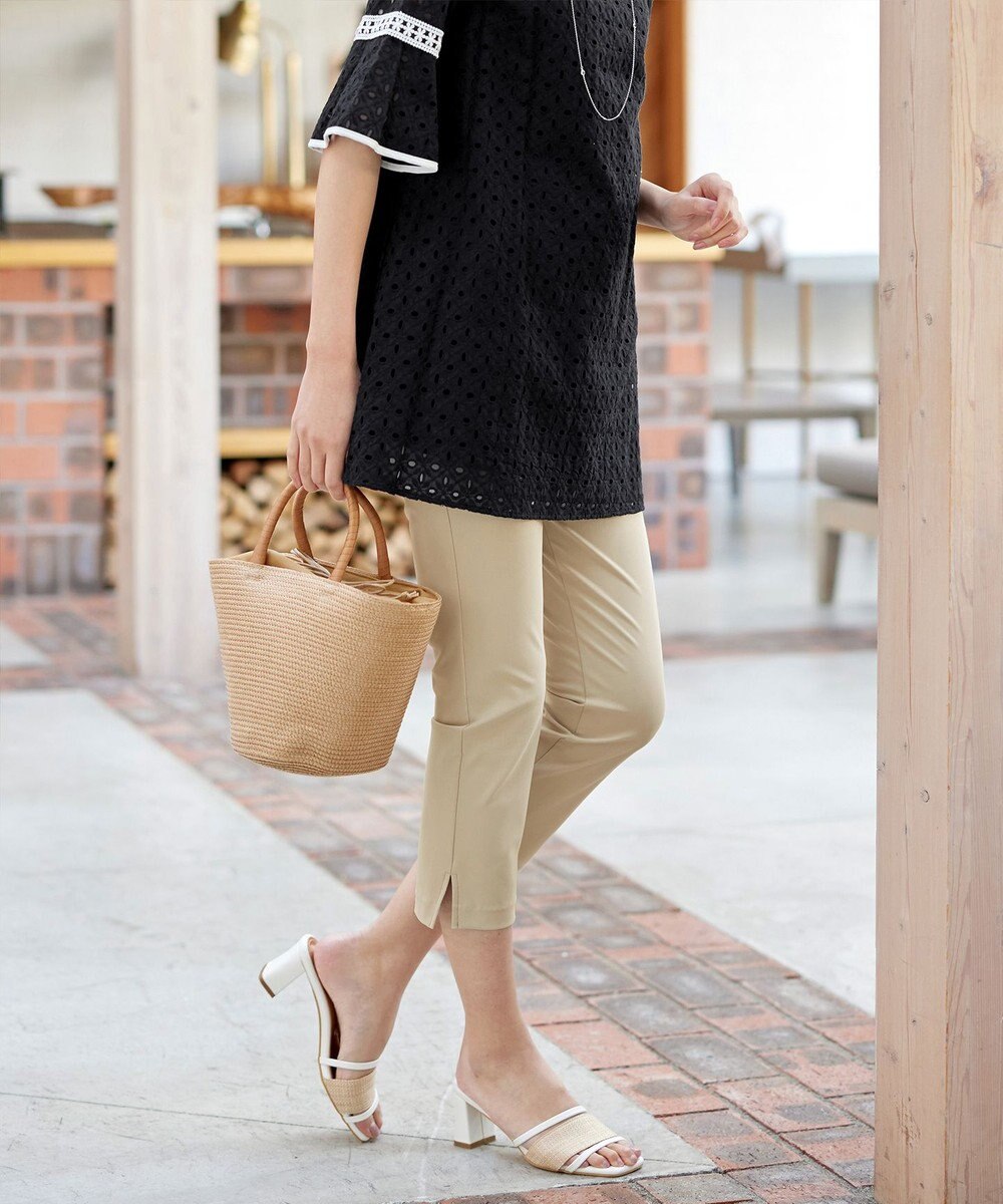 Tiaclasse L 【日本製】ドライモーメント裾スリットパンツ 