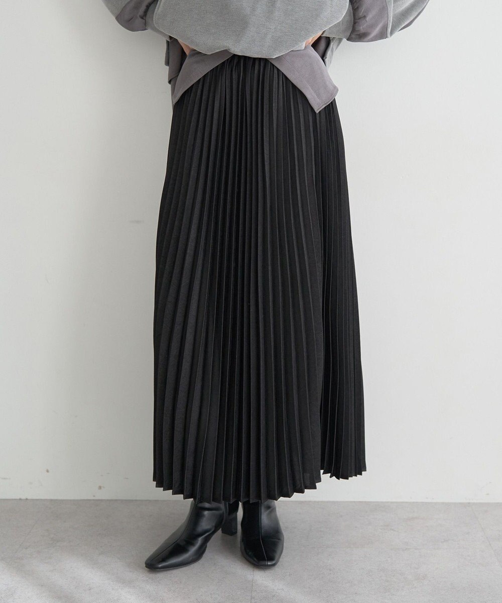 YECCA VECCA サテンプリーツスカート 