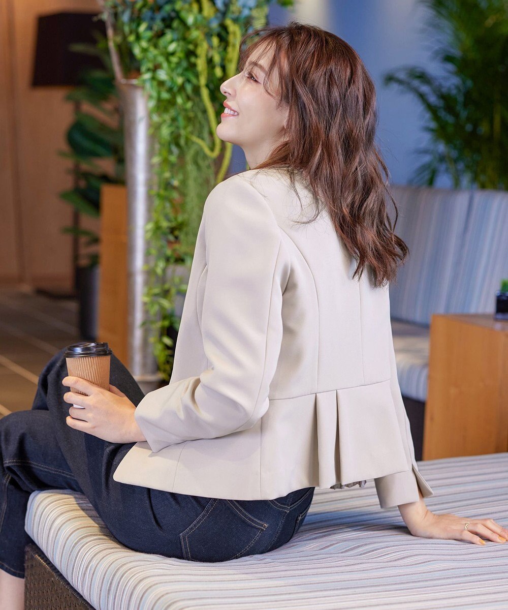 Tiaclasse L 【ダブルクロス】ノーカラージャケット 