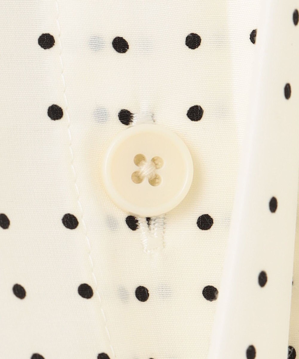 J.PRESS LADIES S 【洗える】ブロックドットプリント バンドカラー ブラウス 