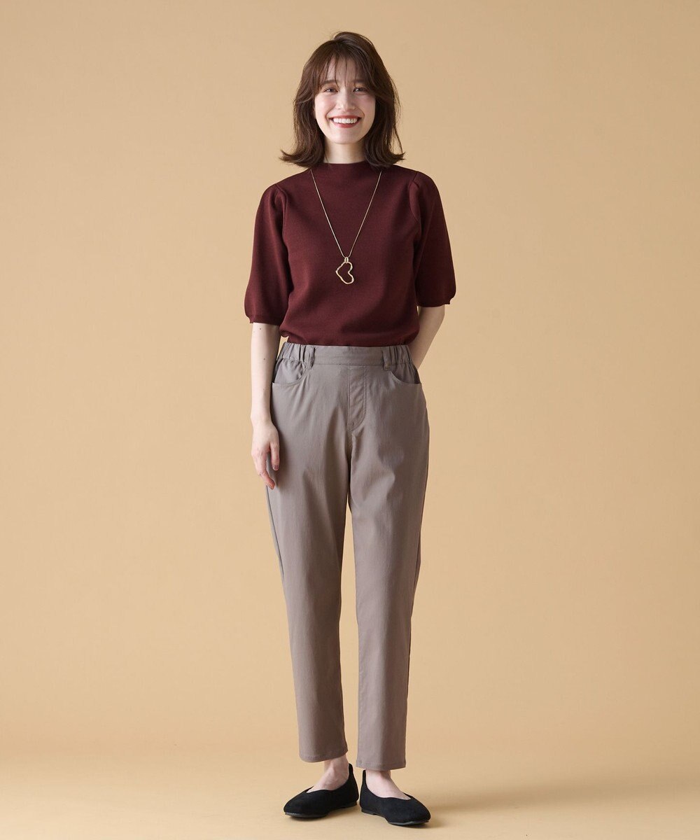 ANY 【マシンウォッシュ】モックネックパフスリーブニット 