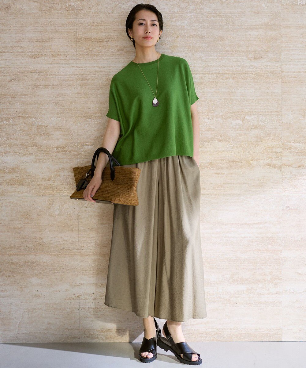 自由区 S 【カタログ掲載・ご好評アイテム・累計2500本・新色追加・ウエストゴム・セットアップ対応】エアリーツイルキュロット パンツ 