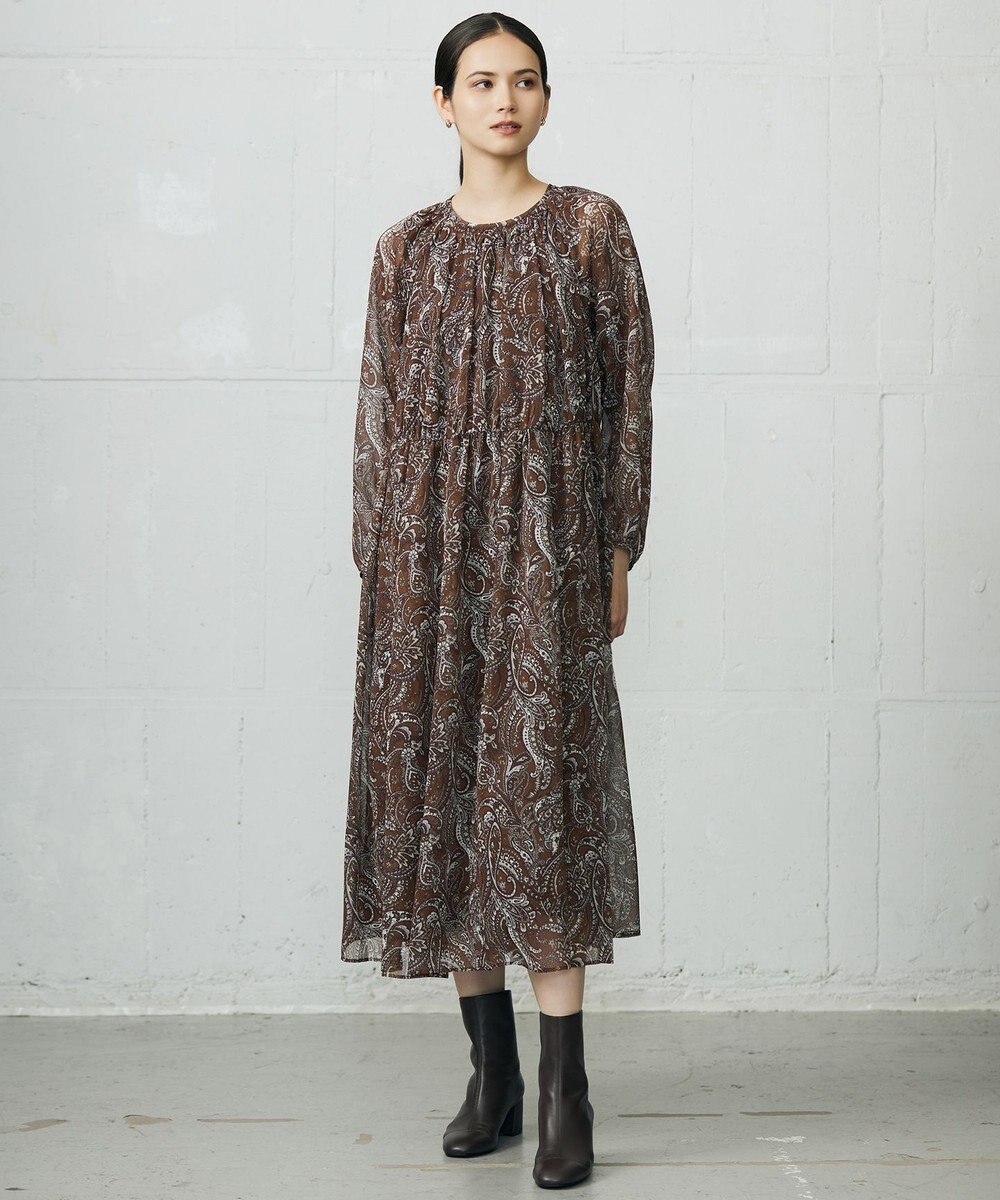 自由区 L 【SHIHOさん着用】ペイズリープリント ワンピース 
