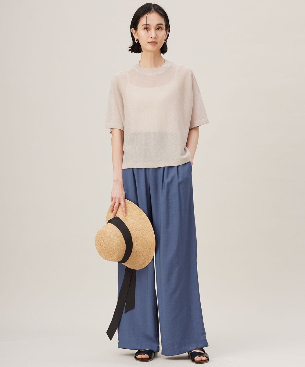 自由区 【カタログ掲載・セットアップ対応・接触冷感・UVケア・洗える】エアリーツイルワイド パンツ 