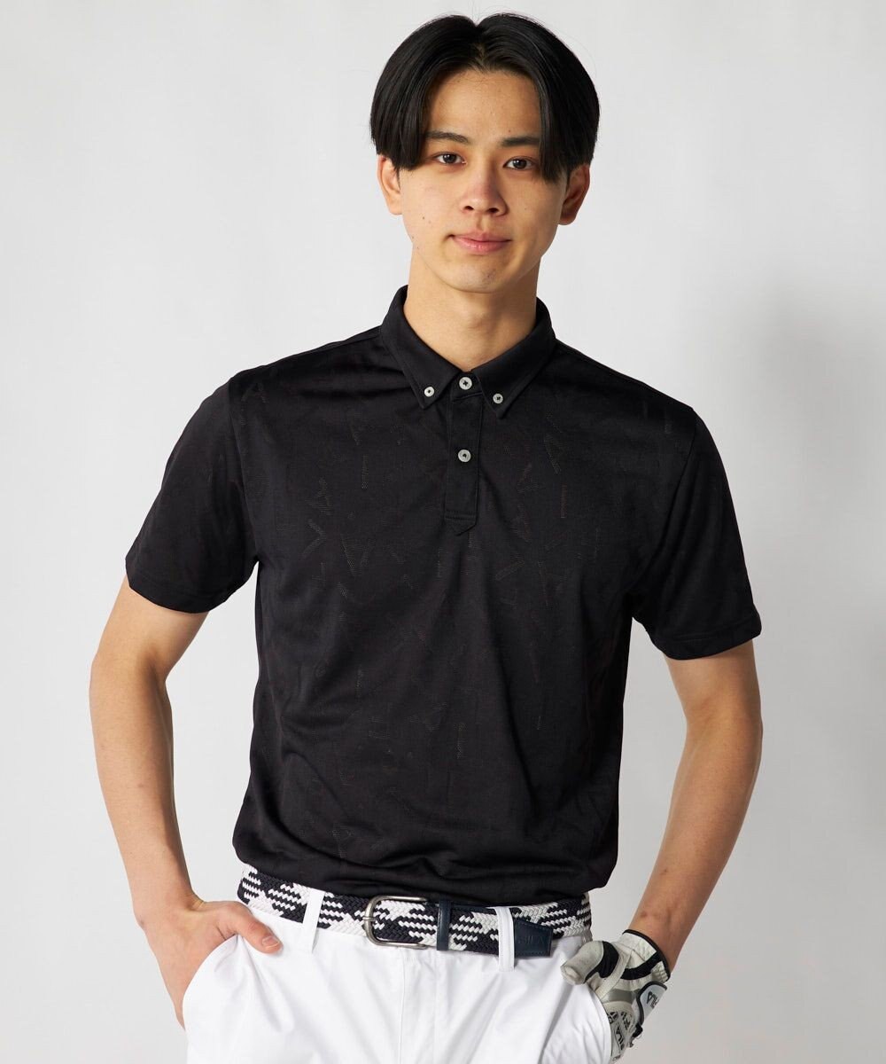 FILA GOLF／marie claire 【FILA GOLF】メッシュ加工ロゴ半袖ポロシャツ 