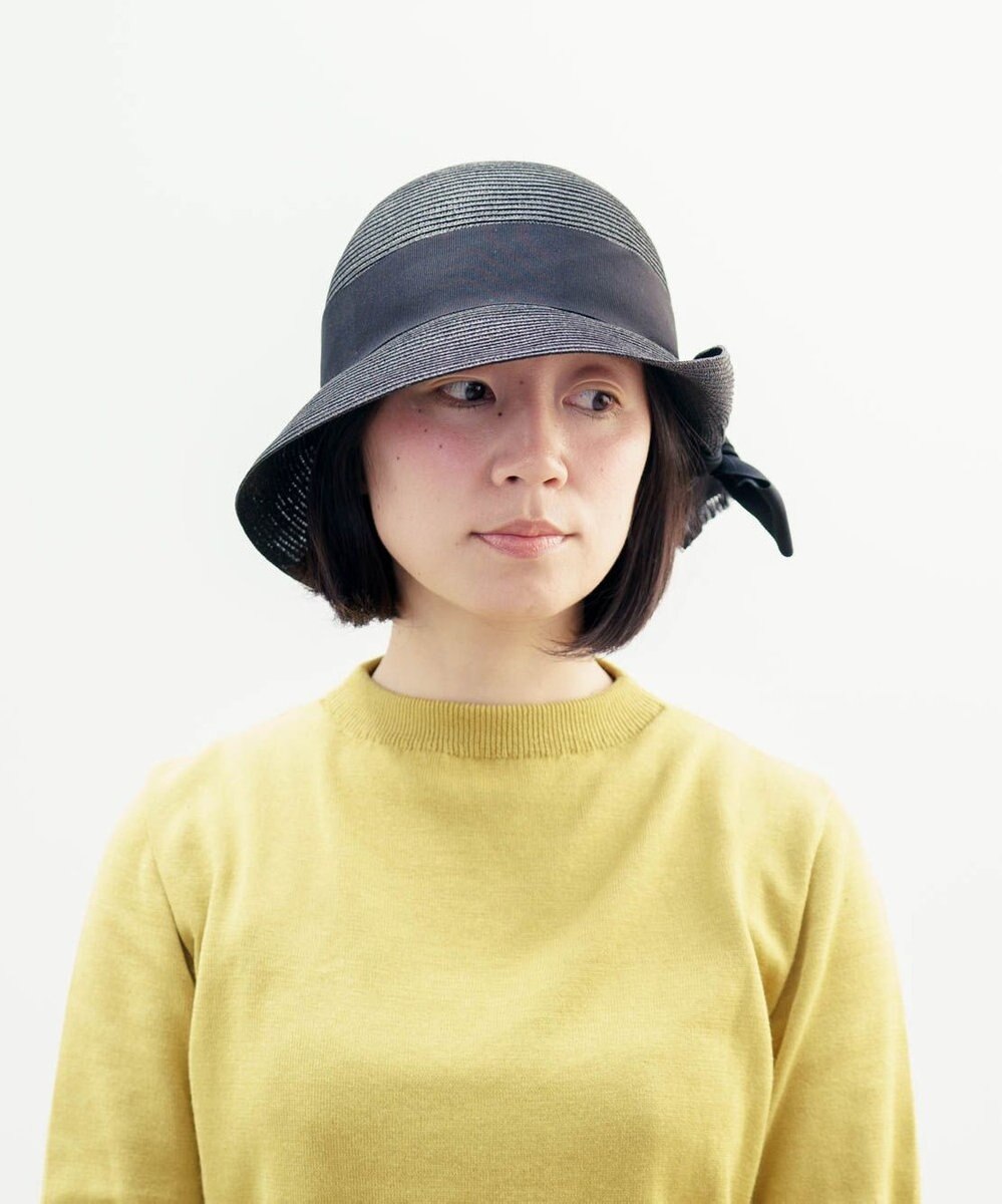 AND WOOL 〈UVカット加工〉〈軽くて折りたためる〉リボンの帽子 