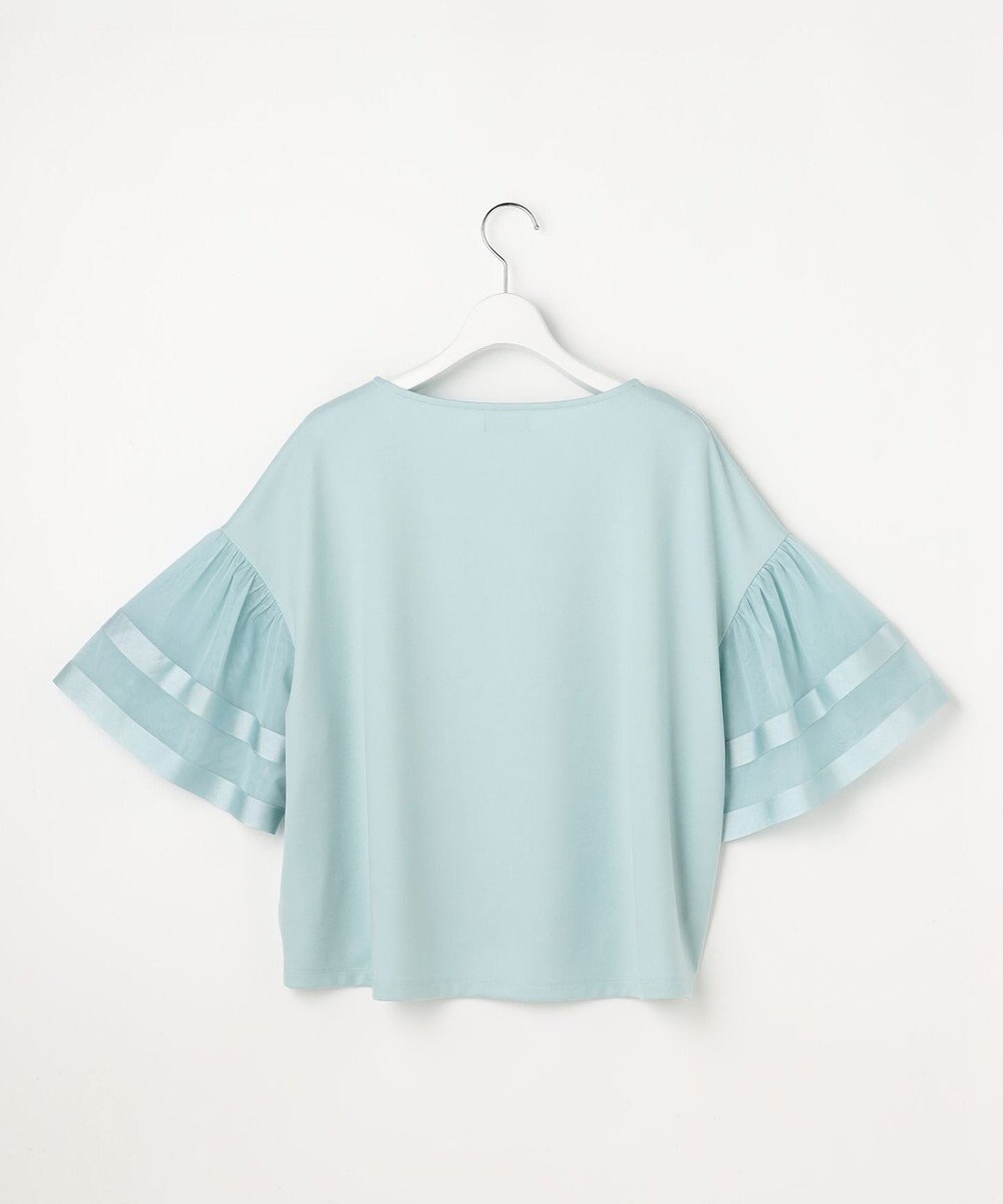 ANY SIS ゆるVネックチュールフリル袖 プルオーバー 