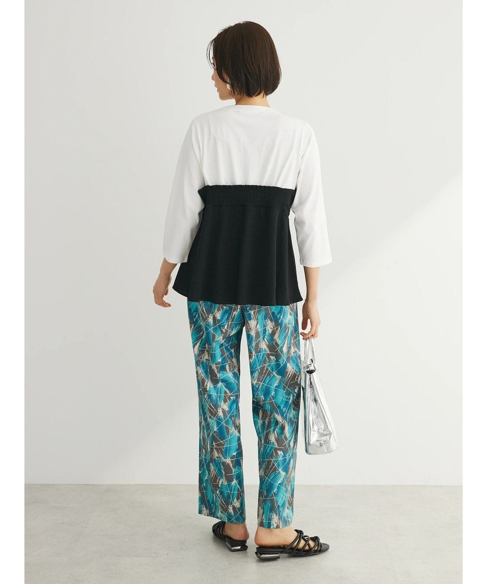 Green Parks ７分袖ビスチェドッキング風カットプルオーバー 