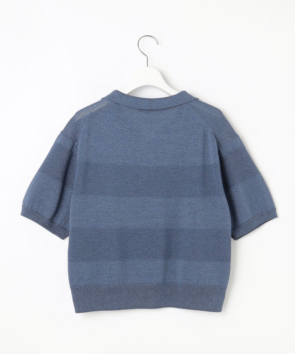 自由区 【洗える】ペーパーブレンドスキッパーポロ ニット 