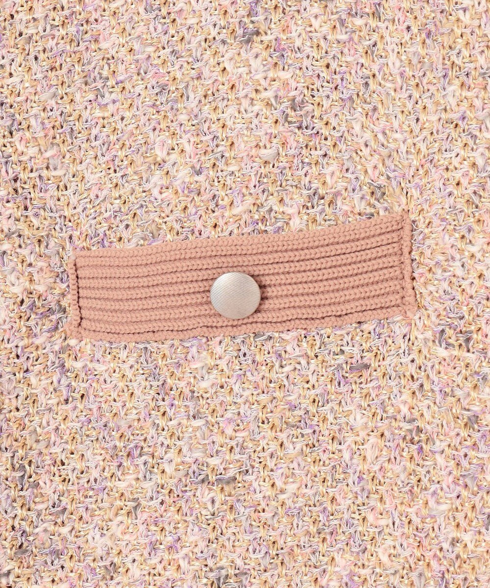 自由区 【XSサイズ～/洗える】カラーミックスツイード ニットカーディガン 