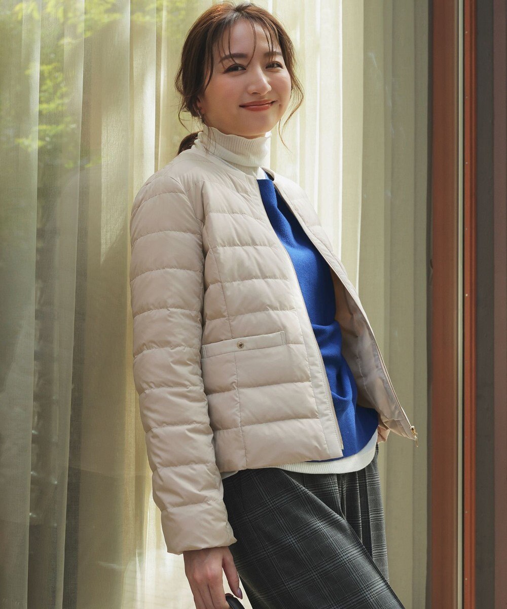 ANY SIS 【2WAY】ノーカラーダウン ジャケット 