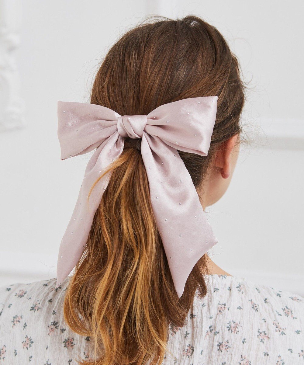 Maison de FLEUR ランダムビジューリボンバレッタ 