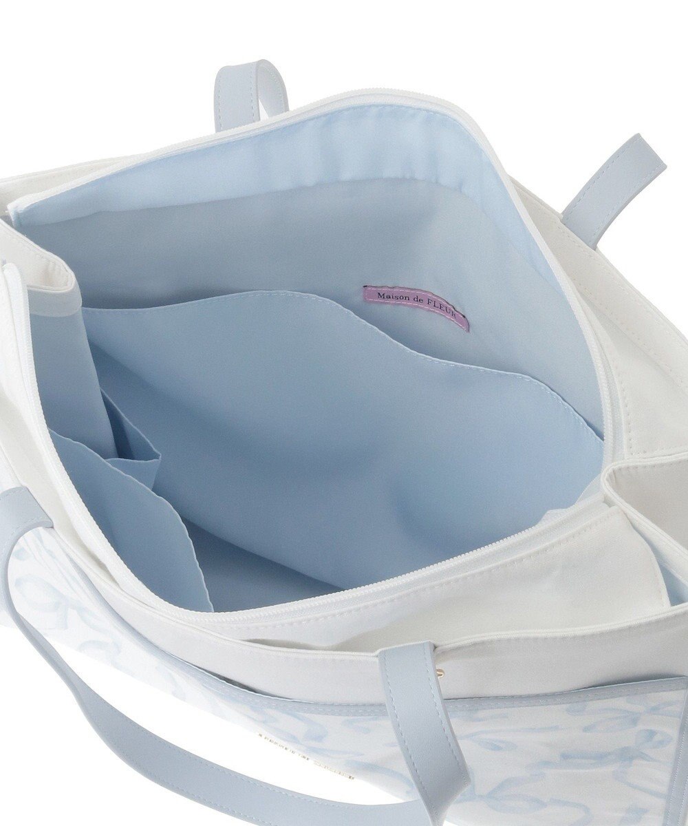 Maison de FLEUR リボンプリントスクエアトートバッグ 