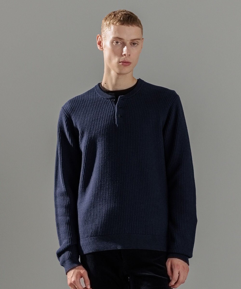 JOSEPH HOMME エアリーシープコットン / ヘンリーネックニット 