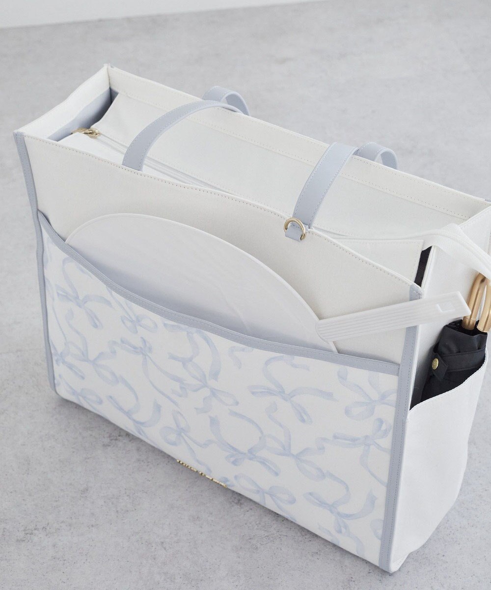 Maison de FLEUR リボンプリントスクエアトートバッグ 