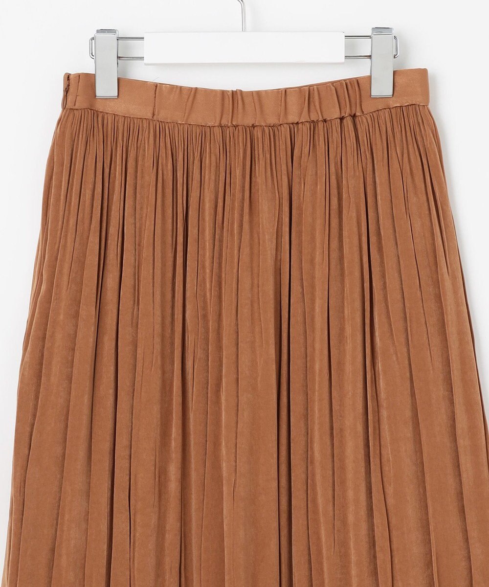 J.PRESS LADIES L 【洗える】マロンサテン ランダムプリーツ スカート 