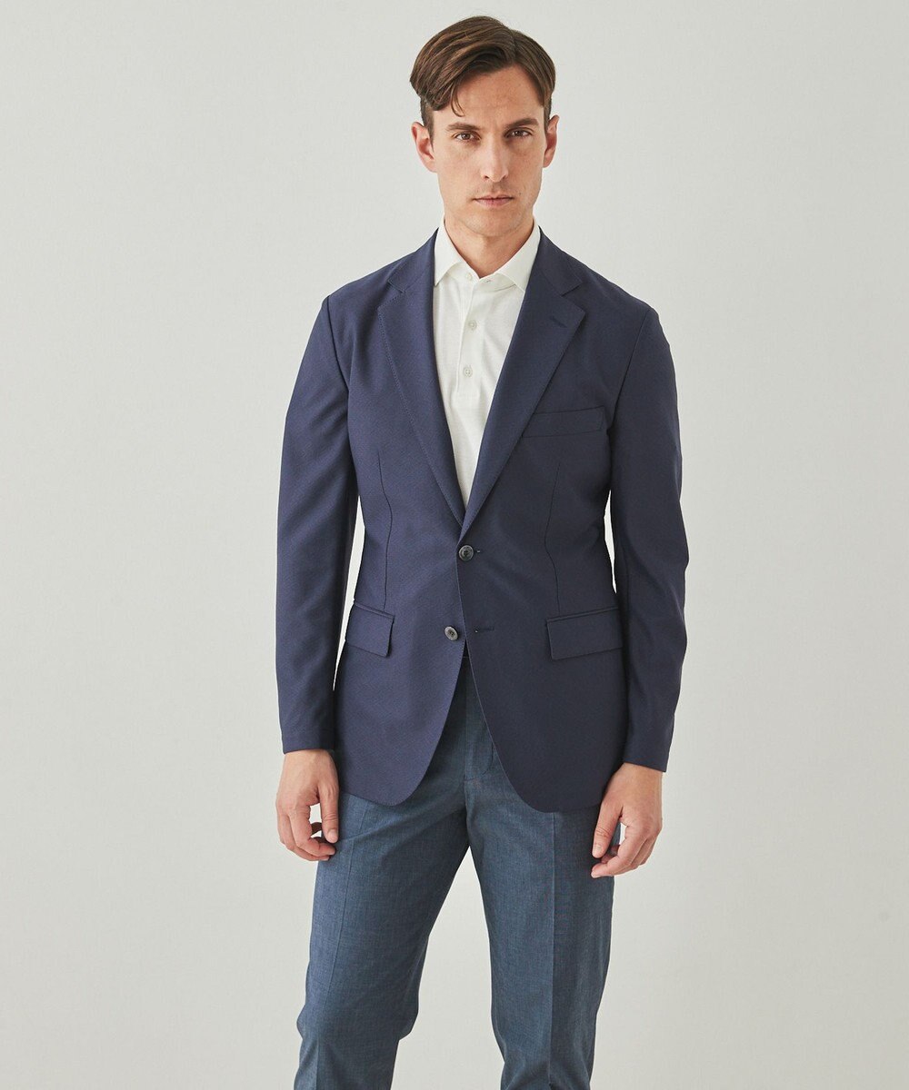 GOTAIRIKU 【通気性/ストレッチ/洗える】エアレースジャケット_ヘリンボーン柄 