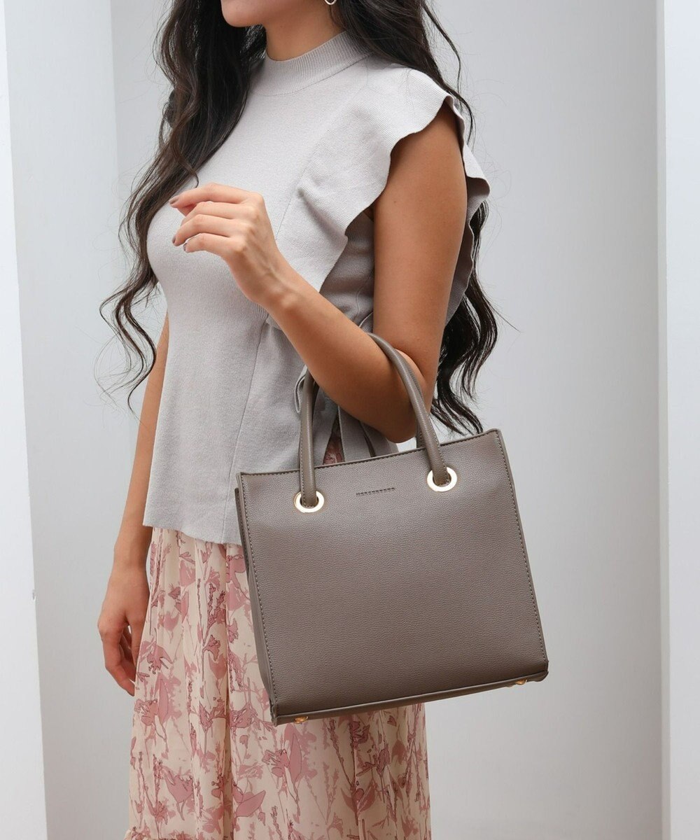 style code  【MERCURYDUO/マーキュリーデュオ】メタルアイレット　両アオリポケット　スクエアハンドバッグ 