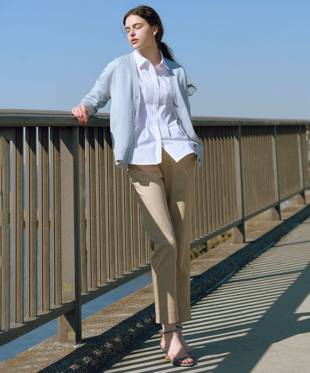 J.PRESS LADIES 【WEB限定カラーあり】TCシャンブレーサテンST テーパード パンツ 