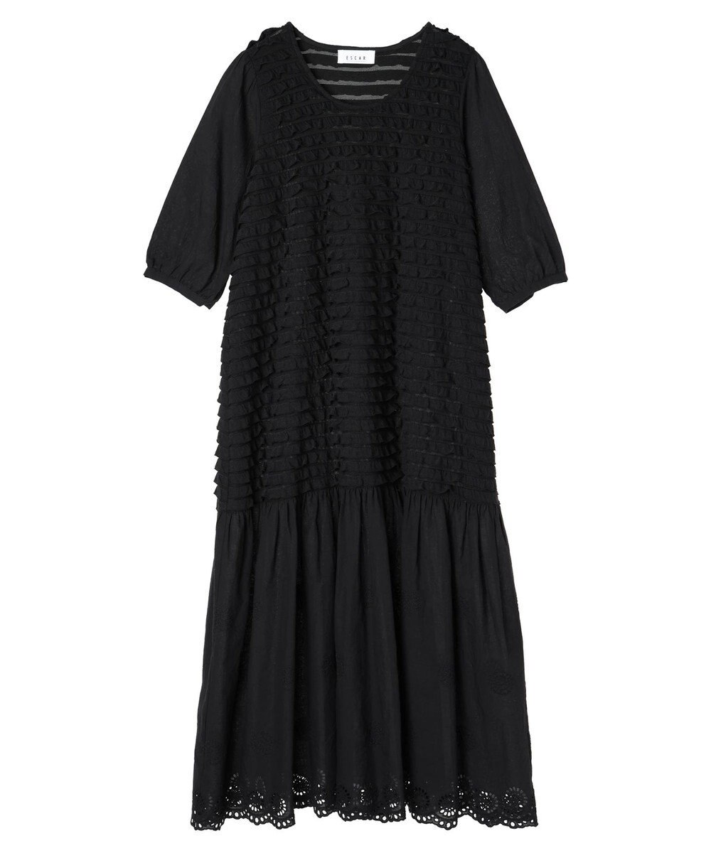 Green Parks ■ＥＳＣＡＲ　ウェーブカット×ローン刺繍ワンピース 