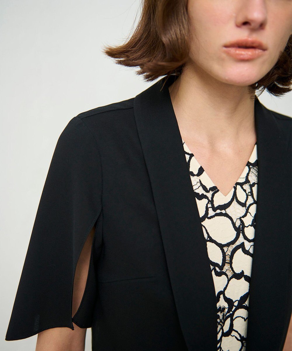 GRACE CONTINENTAL ケープスリーブシアージャケット 